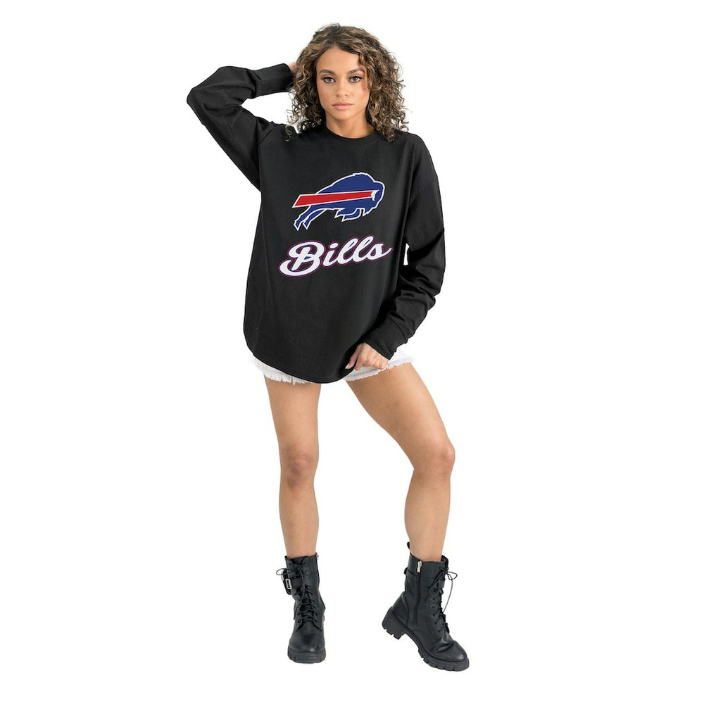Buffalo Bills Gameday Couture Women's Oversized Long Sleeve T-Shirt Black | NFL