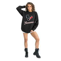 Houston Texans Gameday Couture Women's Oversized Long Sleeve T-Shirt Black | NFL