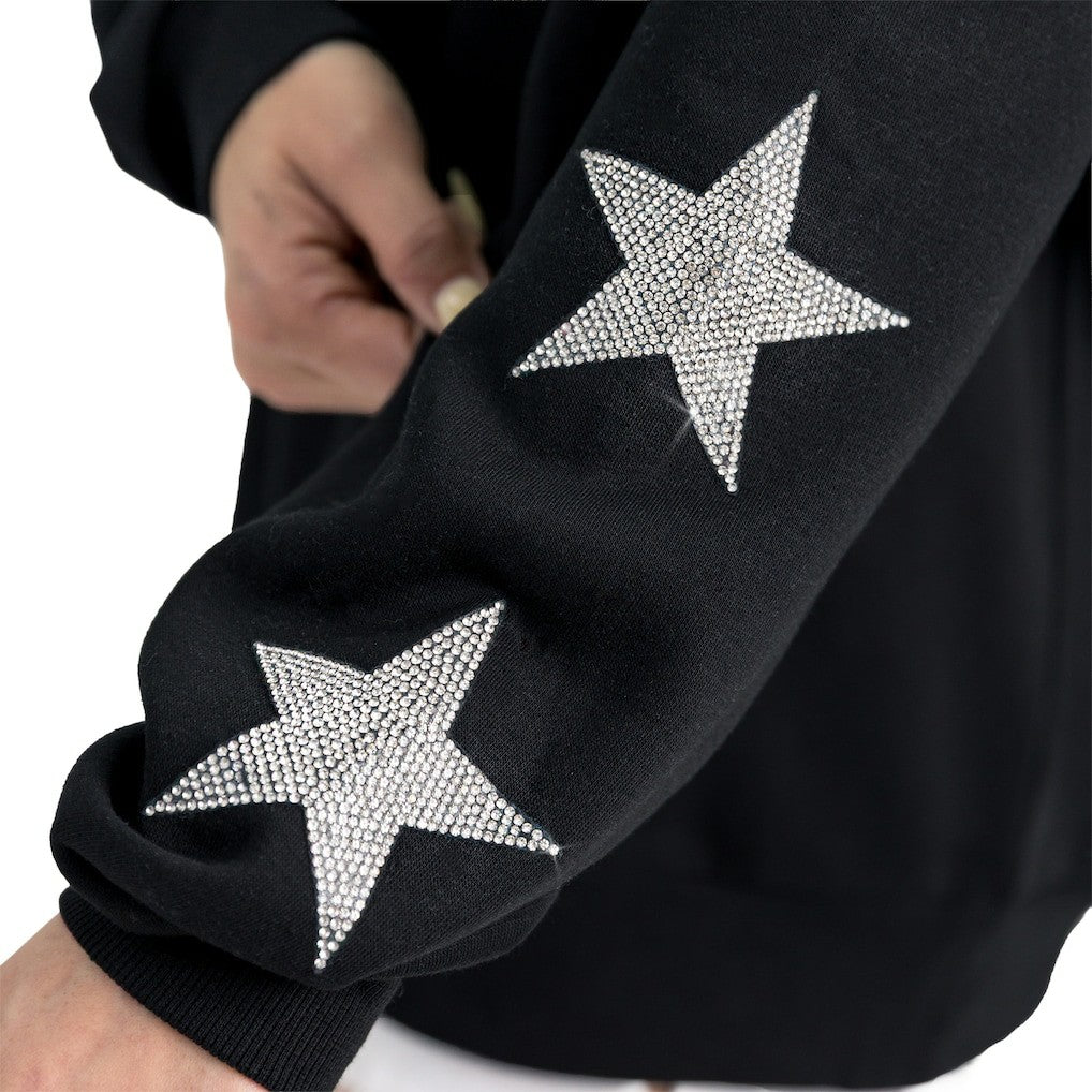 Washington Commanders Gameday Couture Women's Velocity Relaxed Rhinestone Pullover Sweatshirt Black | NFL
