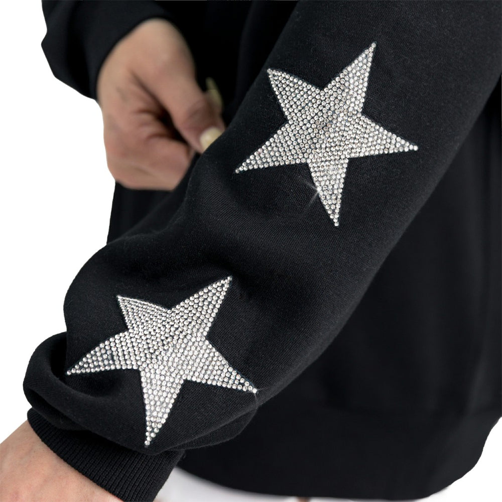 Tampa Bay Buccaneers Gameday Couture Women's Velocity Relaxed Rhinestone Pullover Sweatshirt Black | NFL