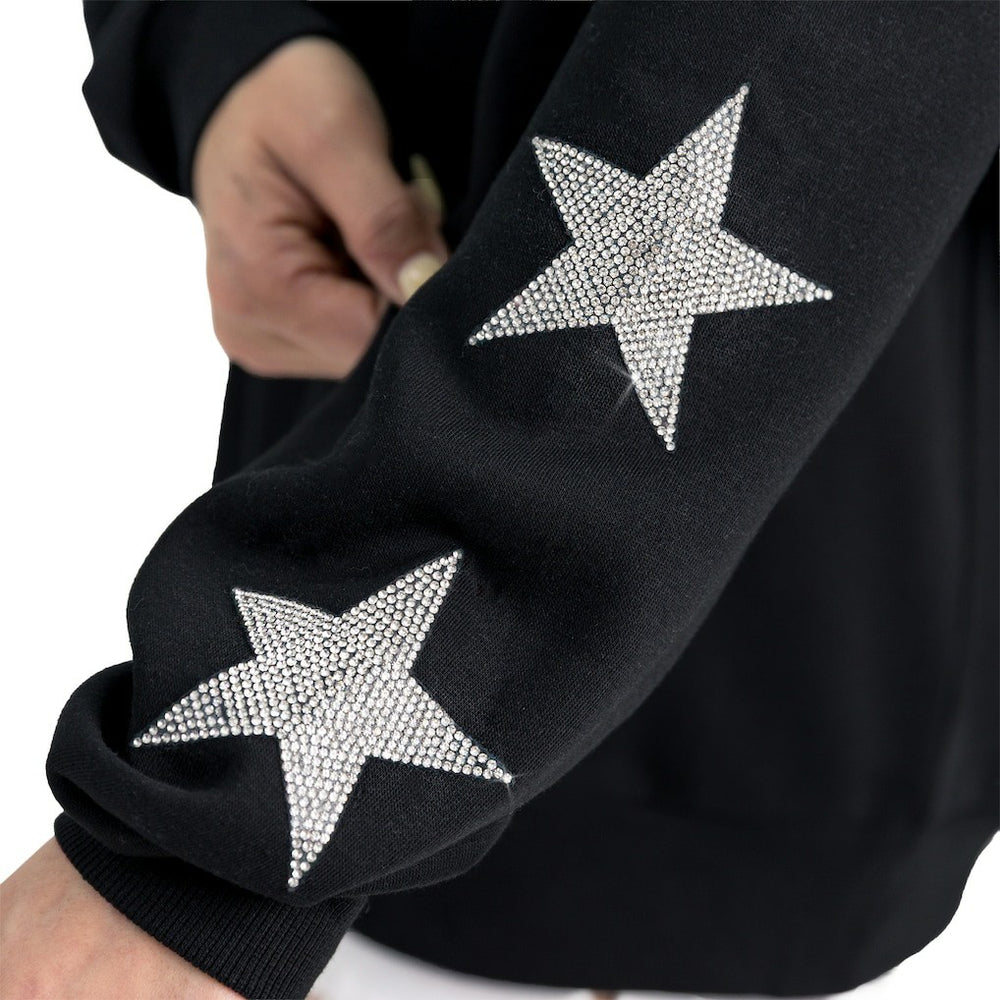 Minnesota Vikings Gameday Couture Women's Velocity Relaxed Rhinestone Pullover Sweatshirt Black | NFL