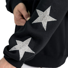 Detroit Lions Gameday Couture Women's Velocity Relaxed Rhinestone Pullover Sweatshirt Black | NFL
