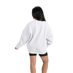 Denver Broncos Gameday Couture Women's Traditional Logo Oversized Premium Fleece Pullover Sweatshirt Ash | NFL