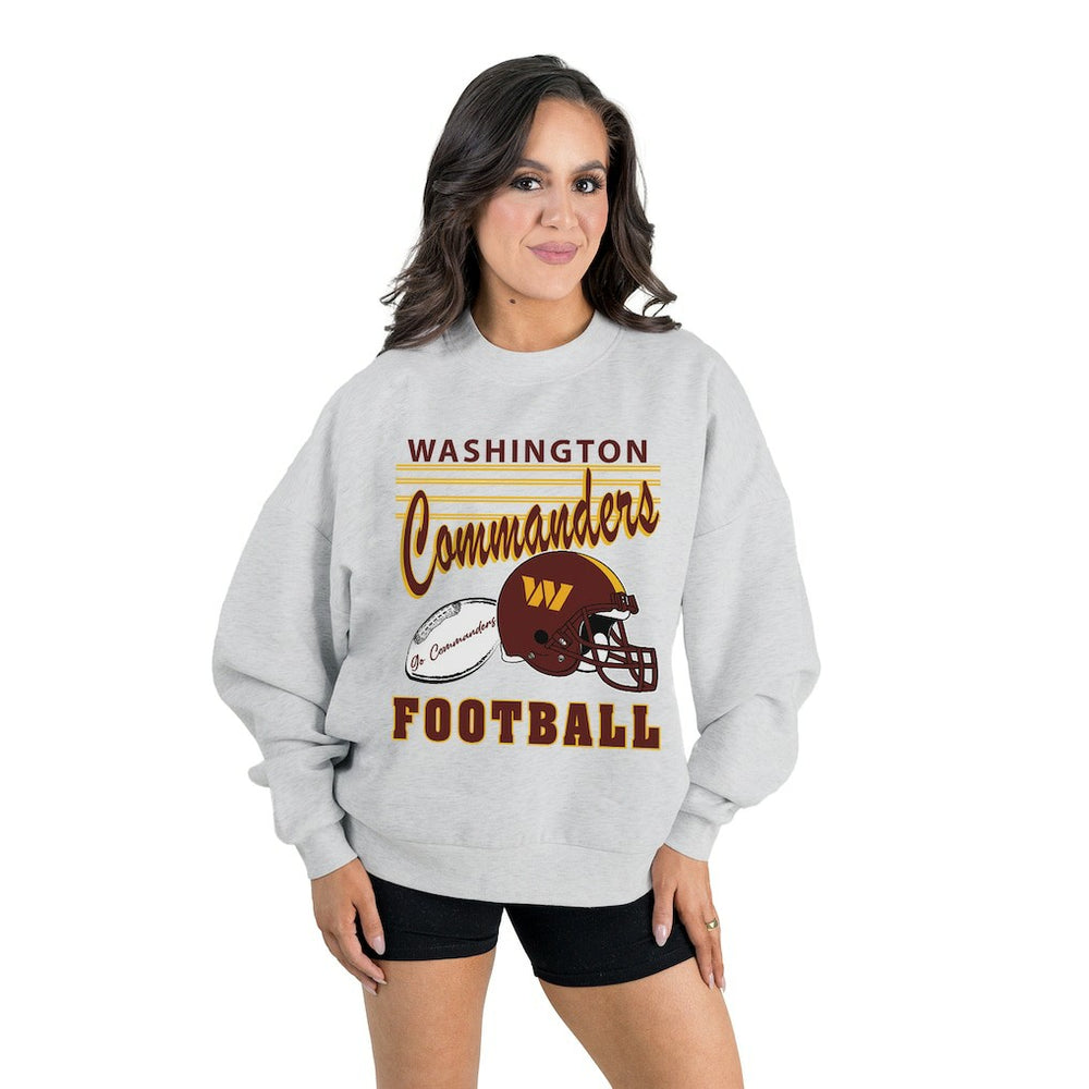Washington Commanders Gameday Couture Women's Home Turf Oversized Premium Fleece Pullover Sweatshirt Ash | NFL