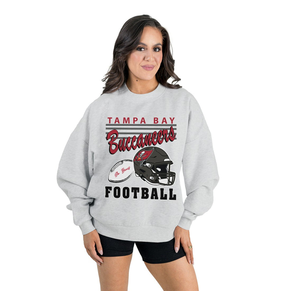 Tampa Bay Buccaneers Gameday Couture Women's Home Turf Oversized Premium Fleece Pullover Sweatshirt Ash | NFL