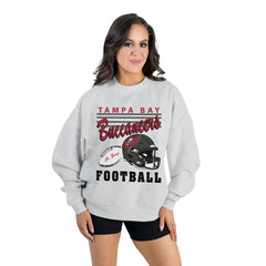 Tampa Bay Buccaneers Gameday Couture Women's Home Turf Oversized Premium Fleece Pullover Sweatshirt Ash | NFL