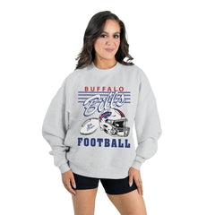 Buffalo Bills Gameday Couture Women's Home Turf Oversized Premium Fleece Pullover Sweatshirt Ash | NFL