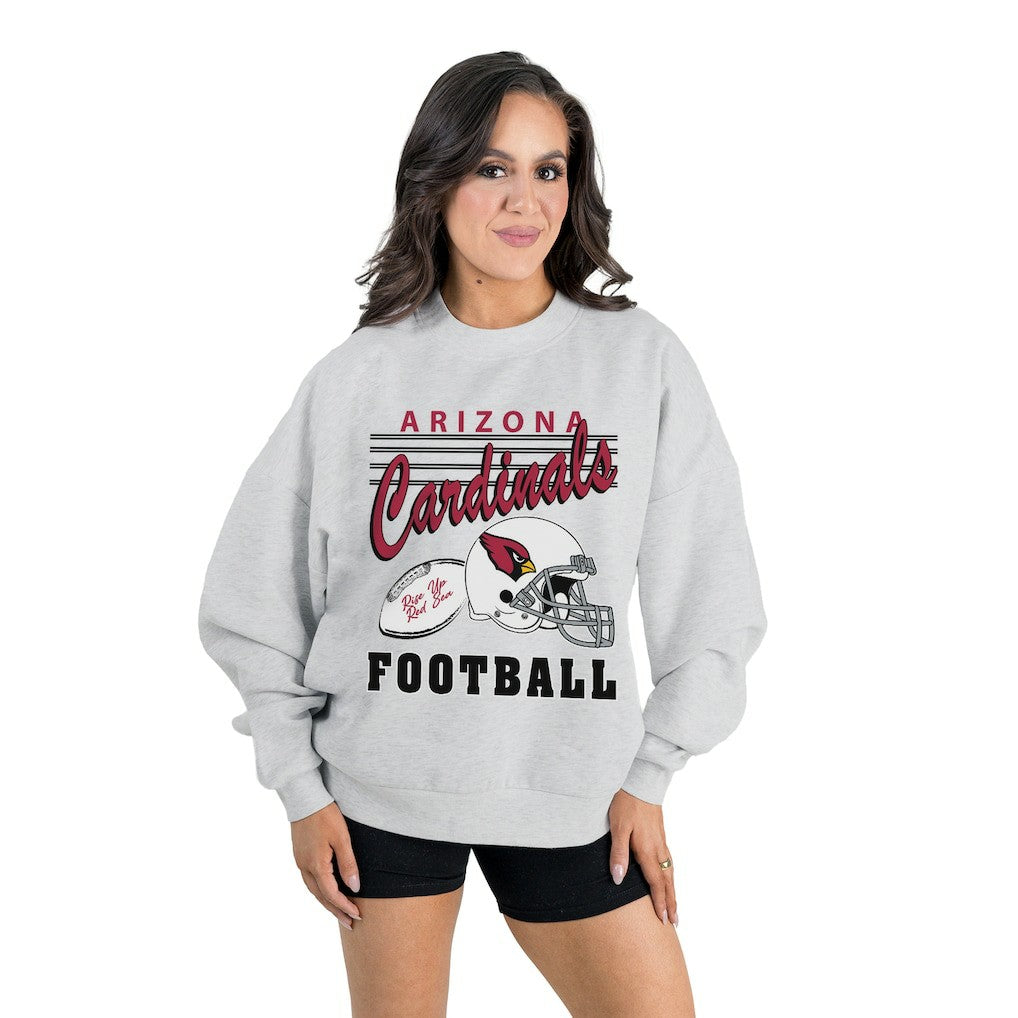Arizona Cardinals Gameday Couture Women's Home Turf Oversized Premium Fleece Pullover Sweatshirt Ash | NFL