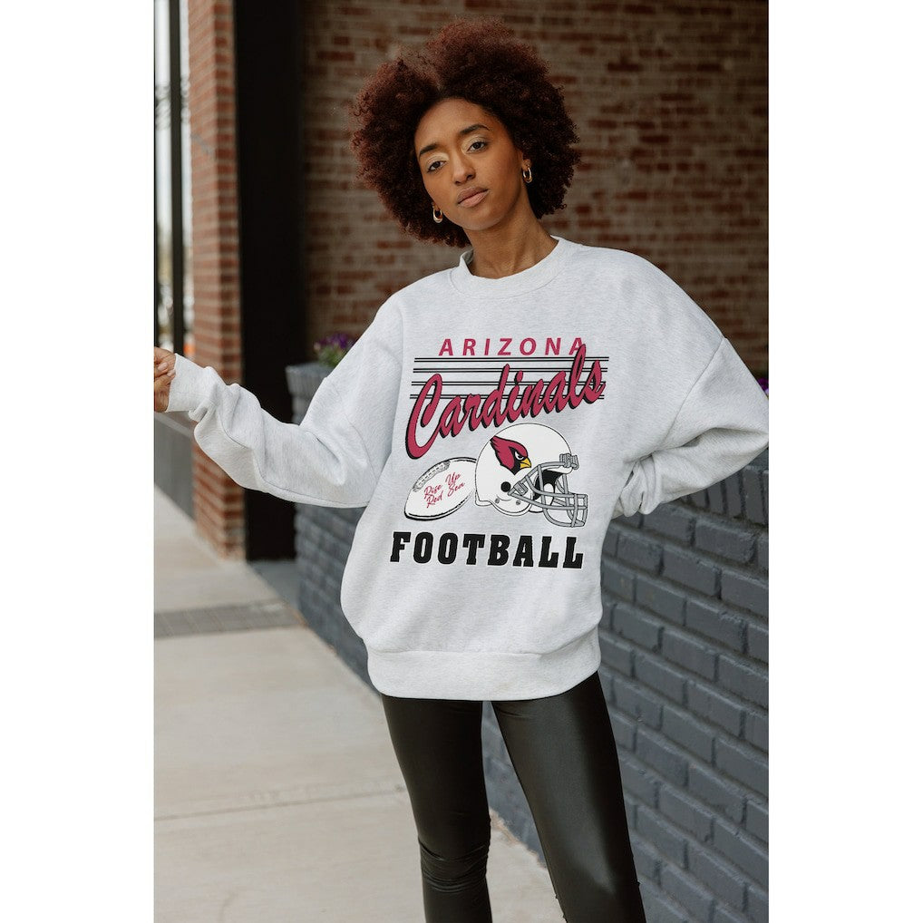 Arizona Cardinals Gameday Couture Women's Home Turf Oversized Premium Fleece Pullover Sweatshirt Ash | NFL