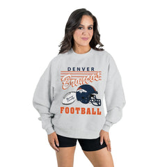 Denver Broncos Gameday Couture Women's Home Turf Oversized Premium Fleece Pullover Sweatshirt Ash | NFL