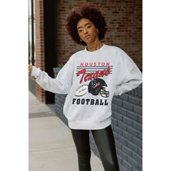 Houston Texans Gameday Couture Women's Home Turf Oversized Premium Fleece Pullover Sweatshirt Ash | NFL