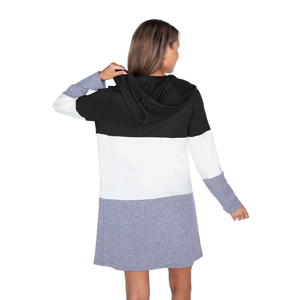 Chicago Bears Gameday Couture Women's Tri-Blend Color Block Lightweight Cardigan Hoodie Black | NFL