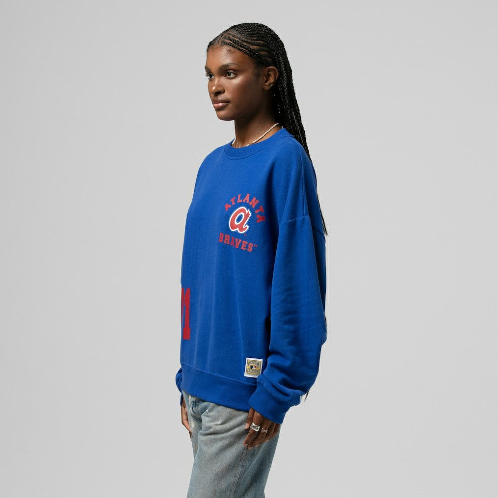 Atlanta Braves Mitchell & Ness Women's Cooperstown Collection Crewneck Sweatshirt - MLB