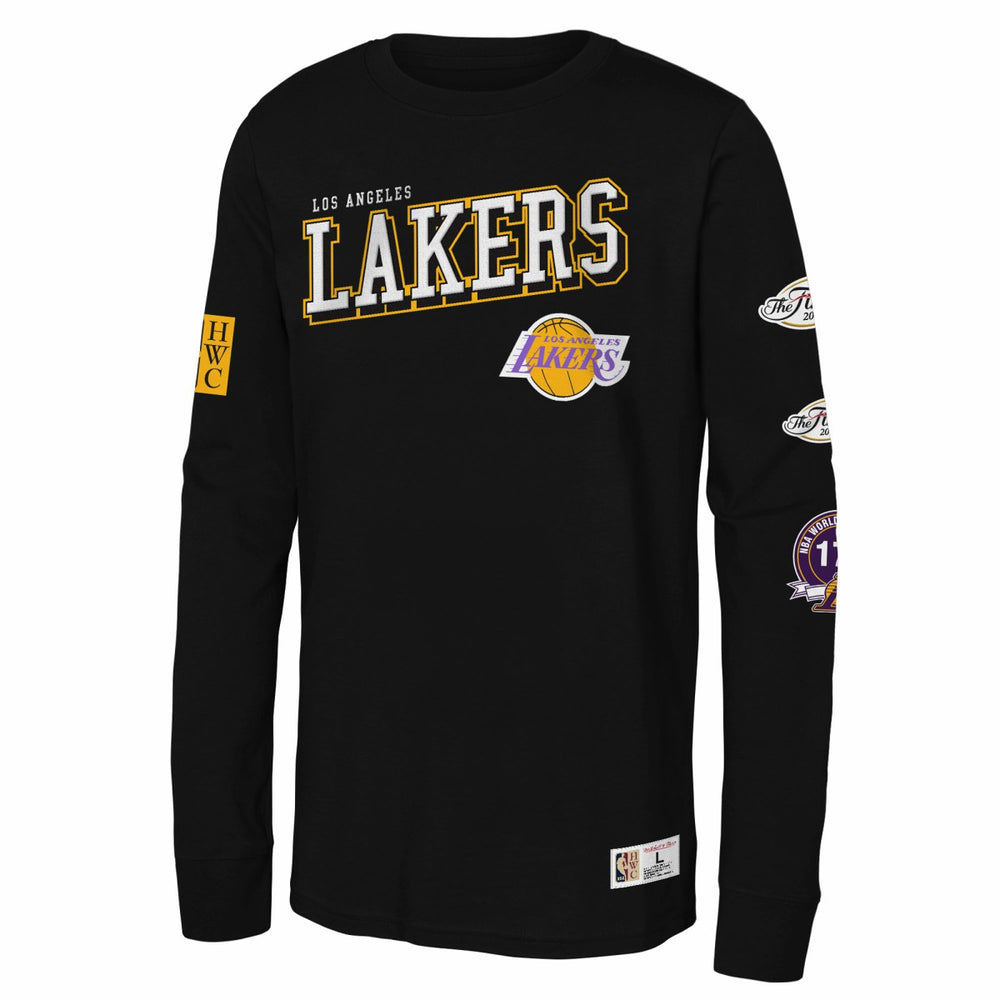 Los Angeles Lakers Youth Hardwood Classics Training Camp Long Sleeve T-Shirt Black - NBA