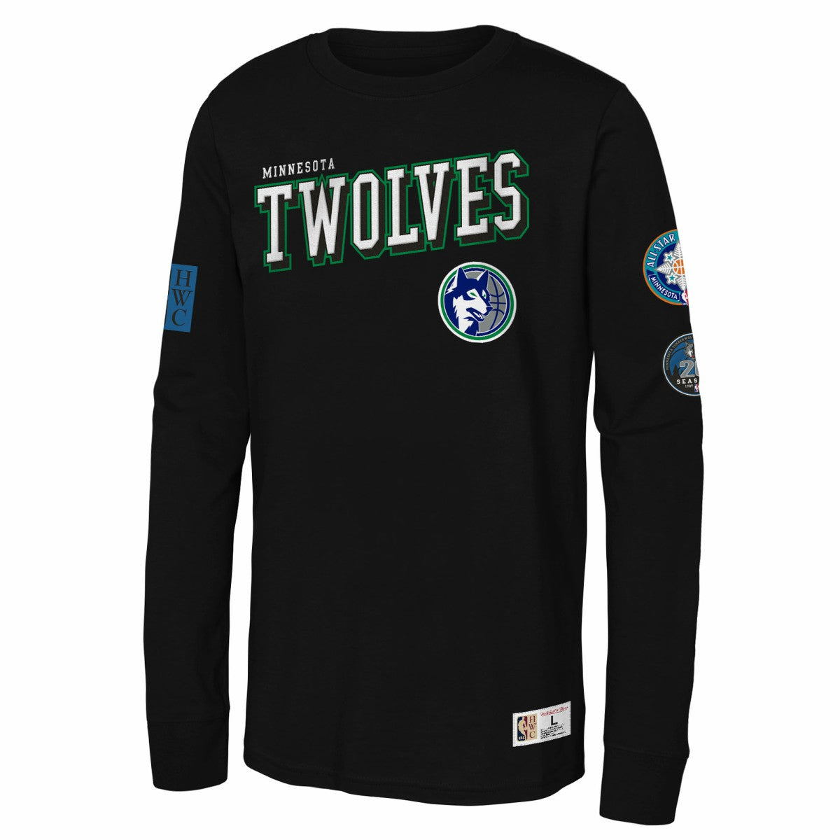 Minnesota Timberwolves Youth Hardwood Classics Training Camp Long Sleeve T-Shirt Black - NBA