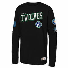 Minnesota Timberwolves Youth Hardwood Classics Training Camp Long Sleeve T-Shirt Black - NBA