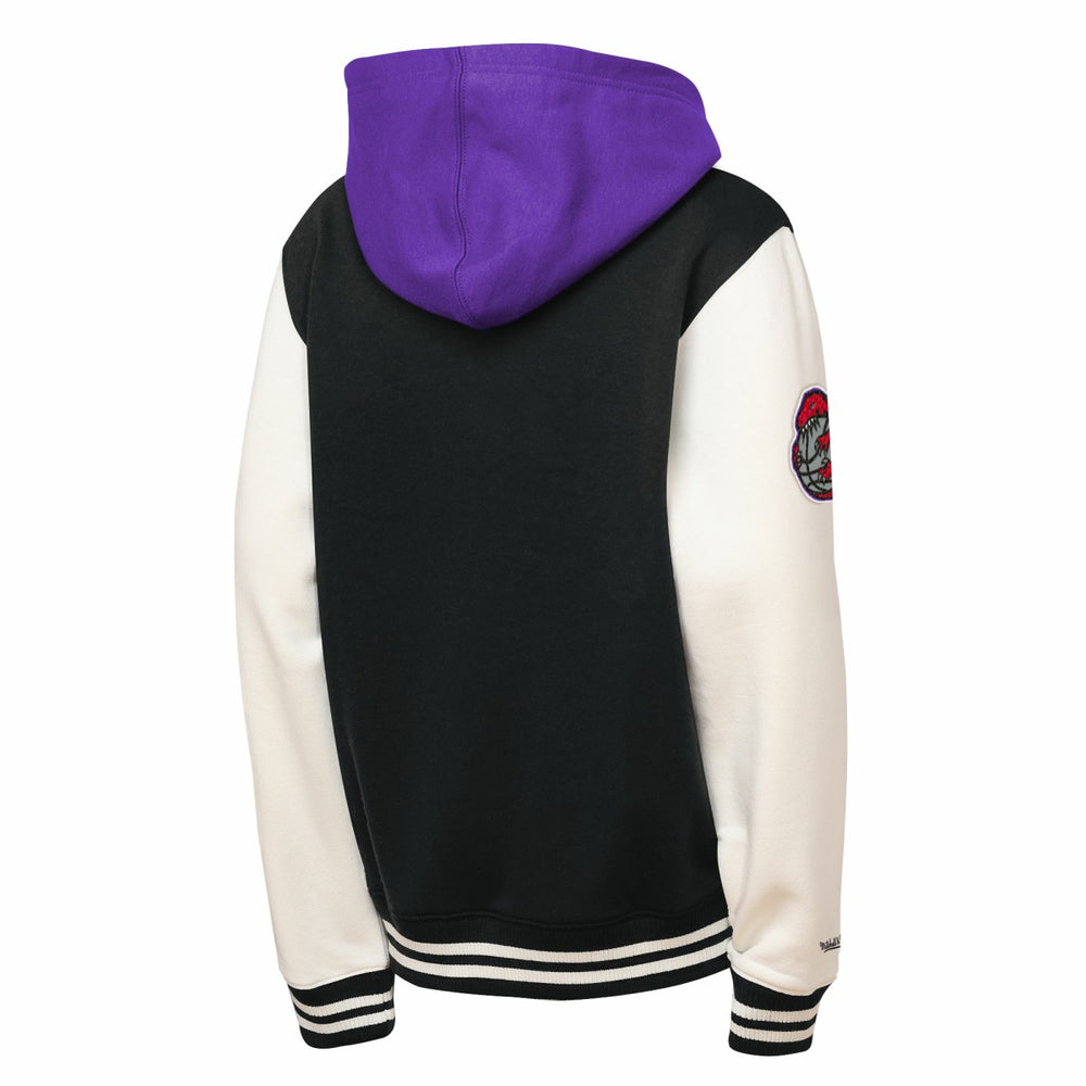 Toronto Raptors Youth Hardwood Classics Courtside Fleece Full-Snap Hooded Jacket Black - NBA