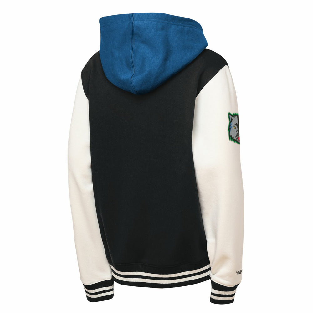 Minnesota Timberwolves Youth Hardwood Classics Courtside Fleece Full-Snap Hooded Jacket Black - NBA