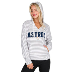 Houston Astros Concepts Sport Women's Liftoff Striped V-Neck Hoodie - MLB