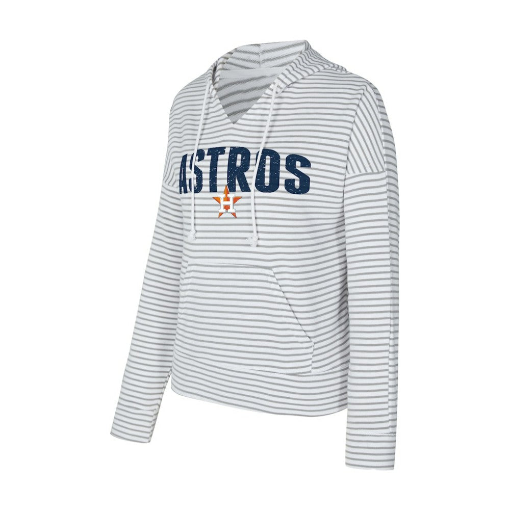 Houston Astros Concepts Sport Women's Liftoff Striped V-Neck Hoodie - MLB