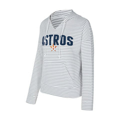 Houston Astros Concepts Sport Women's Liftoff Striped V-Neck Hoodie - MLB