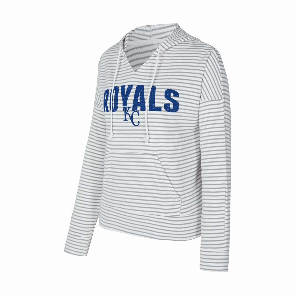 Kansas City Royals Concepts Sport Women's Liftoff Striped V-Neck Hoodie - MLB