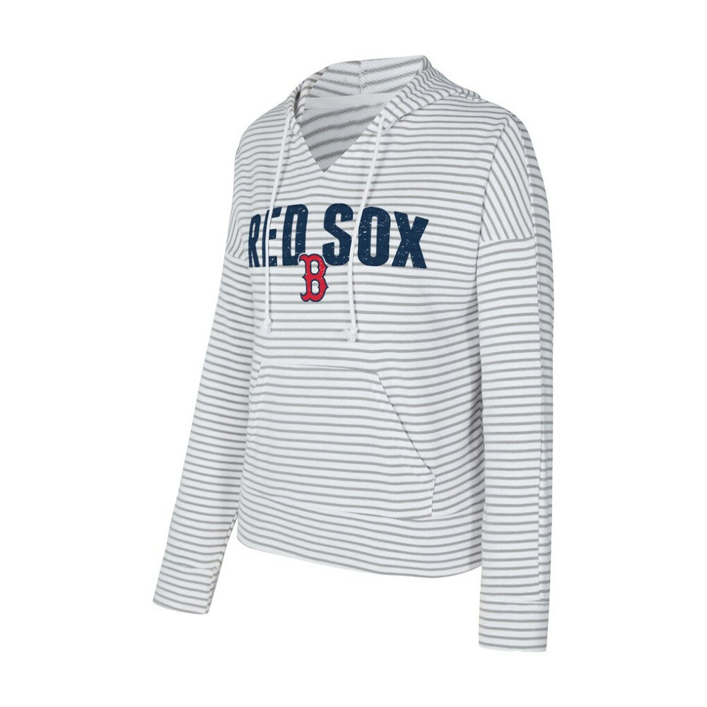 Boston Red Sox Concepts Sport Women's Liftoff Striped V-Neck Hoodie - MLB