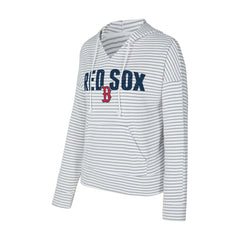 Boston Red Sox Concepts Sport Women's Liftoff Striped V-Neck Hoodie - MLB