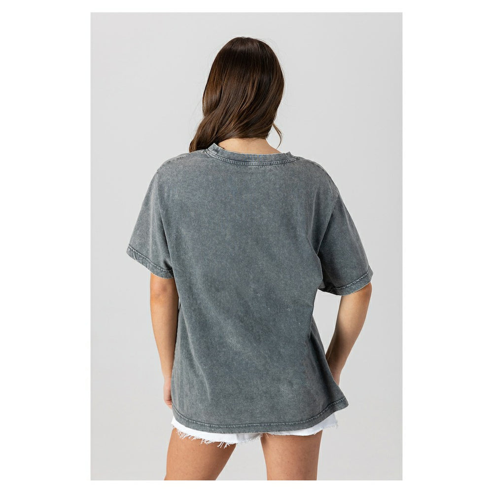 Washington Commanders Gameday Couture Women's Oversized Classic Grind Washed T-Shirt Gray | NFL