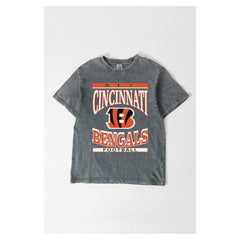 Cincinnati Bengals Gameday Couture Women's Oversized Classic Grind Washed T-Shirt Gray | NFL