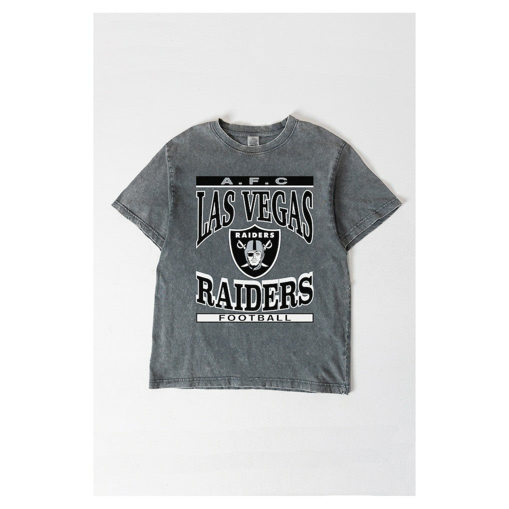 Las Vegas Raiders Gameday Couture Women's Oversized Classic Grind Washed T-Shirt Gray | NFL