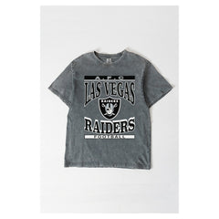 Las Vegas Raiders Gameday Couture Women's Oversized Classic Grind Washed T-Shirt Gray | NFL