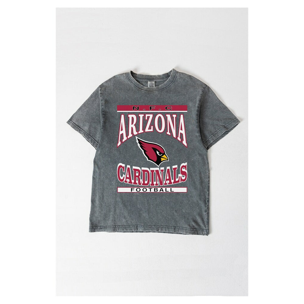 Arizona Cardinals Gameday Couture Women's Oversized Classic Grind Washed T-Shirt Gray | NFL