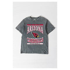 Arizona Cardinals Gameday Couture Women's Oversized Classic Grind Washed T-Shirt Gray | NFL