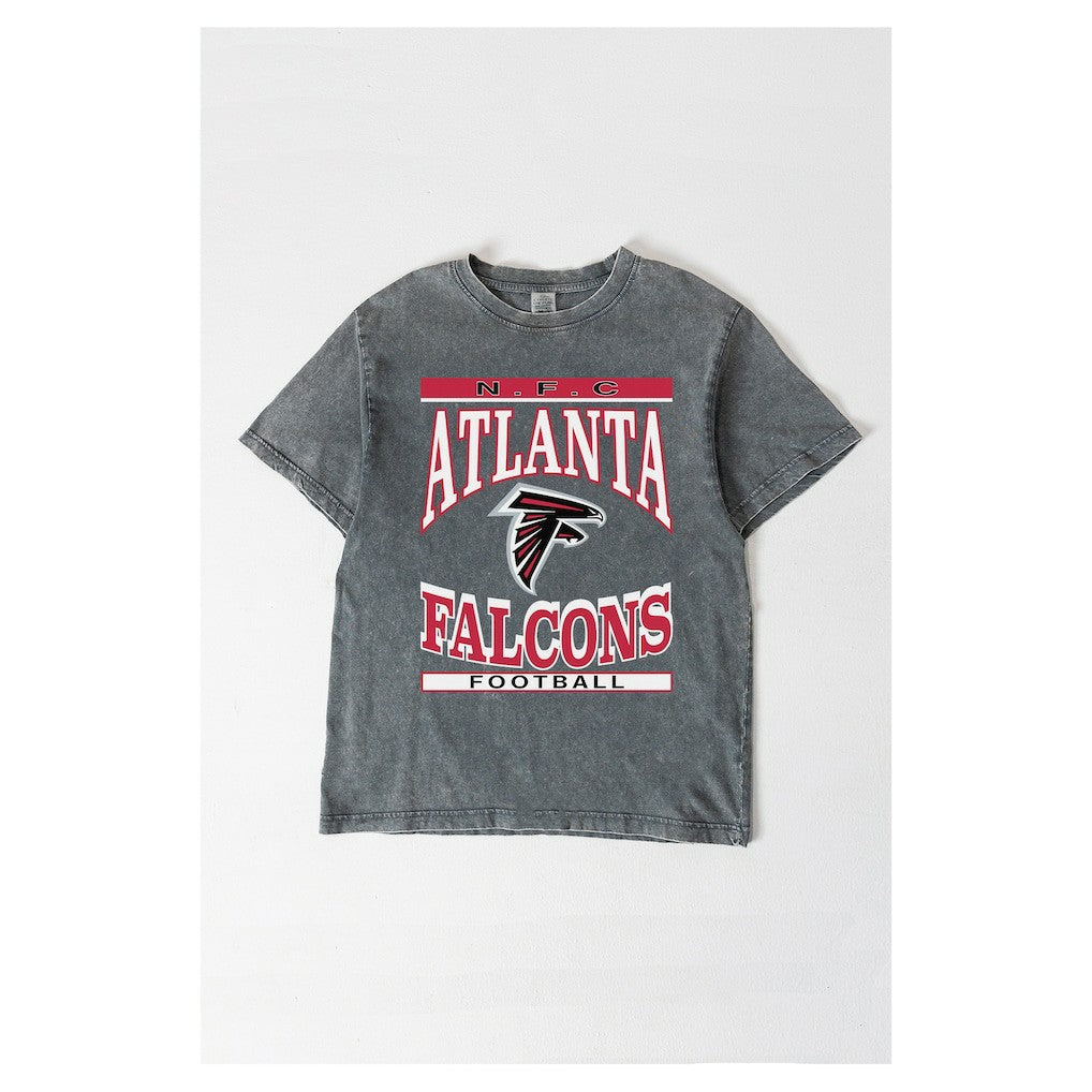 Atlanta Falcons Gameday Couture Women's Oversized Classic Grind Washed T-Shirt Gray | NFL