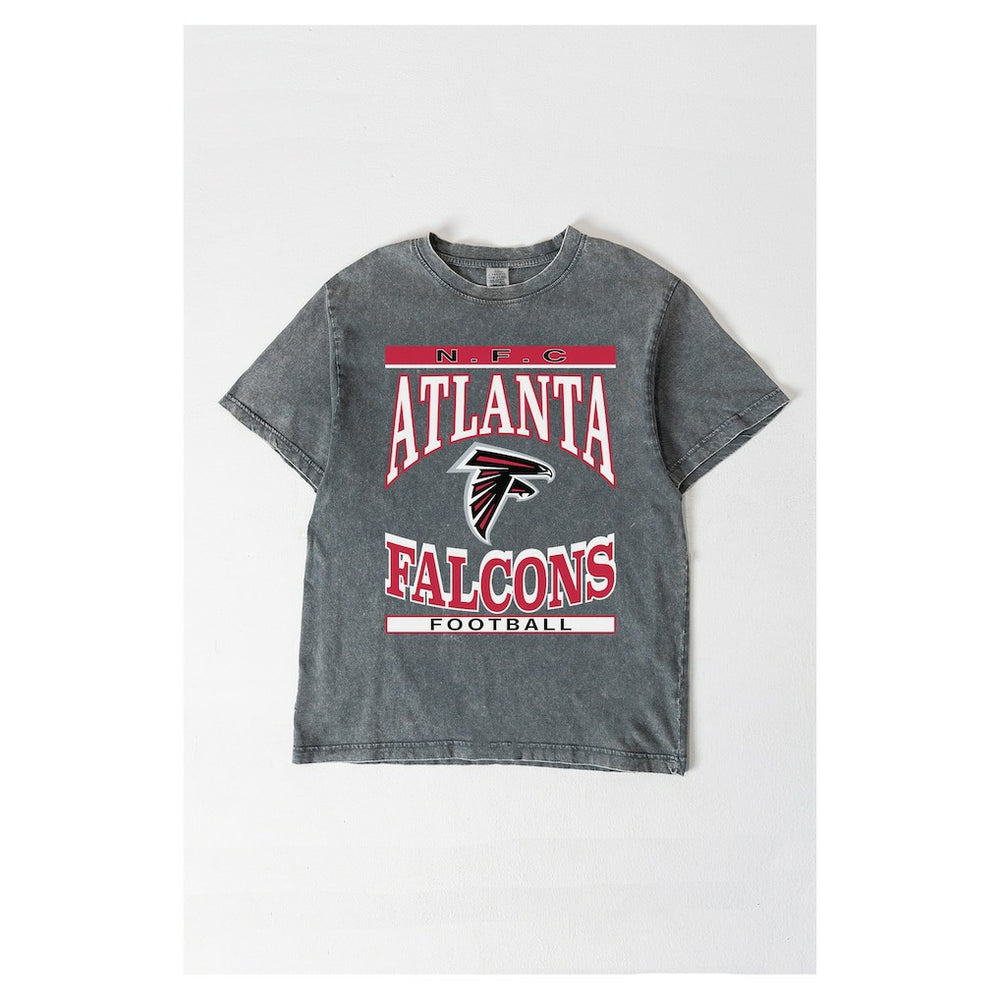 Atlanta Falcons Gameday Couture Women's Oversized Classic Grind Washed T-Shirt Gray | NFL