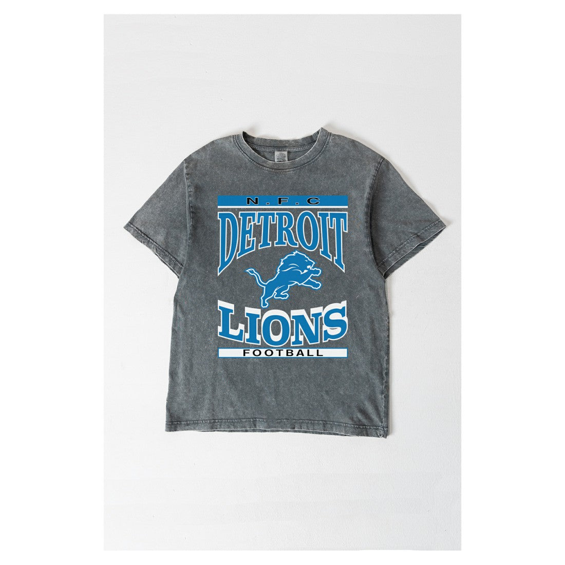 Detroit Lions Gameday Couture Women's Oversized Classic Grind Washed T-Shirt Gray | NFL