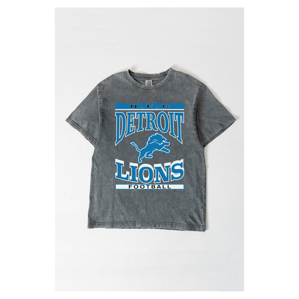 Detroit Lions Gameday Couture Women's Oversized Classic Grind Washed T-Shirt Gray | NFL