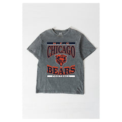 Chicago Bears Gameday Couture Women's Oversized Classic Grind Washed T-Shirt Gray | NFL