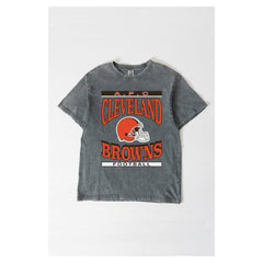 Cleveland Browns Gameday Couture Women's Oversized Classic Grind Washed T-Shirt Gray | NFL