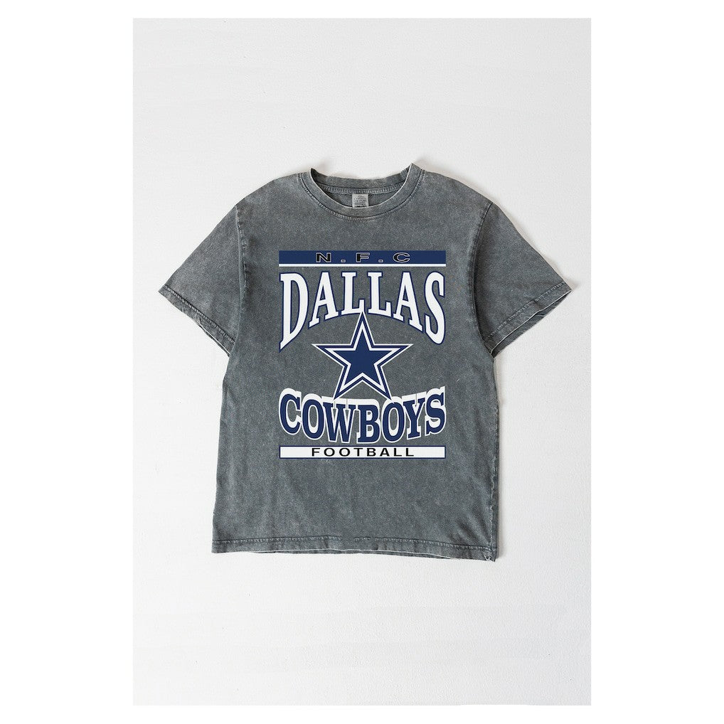 Dallas Cowboys Gameday Couture Women's Oversized Classic Grind Washed T-Shirt Gray | NFL