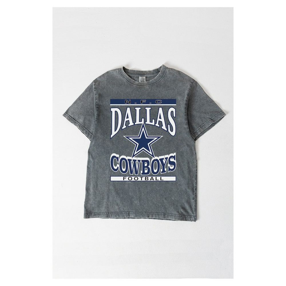 Dallas Cowboys Gameday Couture Women's Oversized Classic Grind Washed T-Shirt Gray | NFL