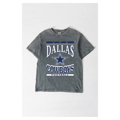 Dallas Cowboys Gameday Couture Women's Oversized Classic Grind Washed T-Shirt Gray | NFL