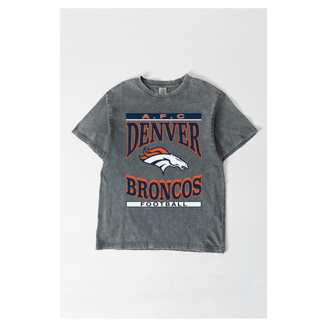 Denver Broncos Gameday Couture Women's Oversized Classic Grind Washed T-Shirt Gray | NFL