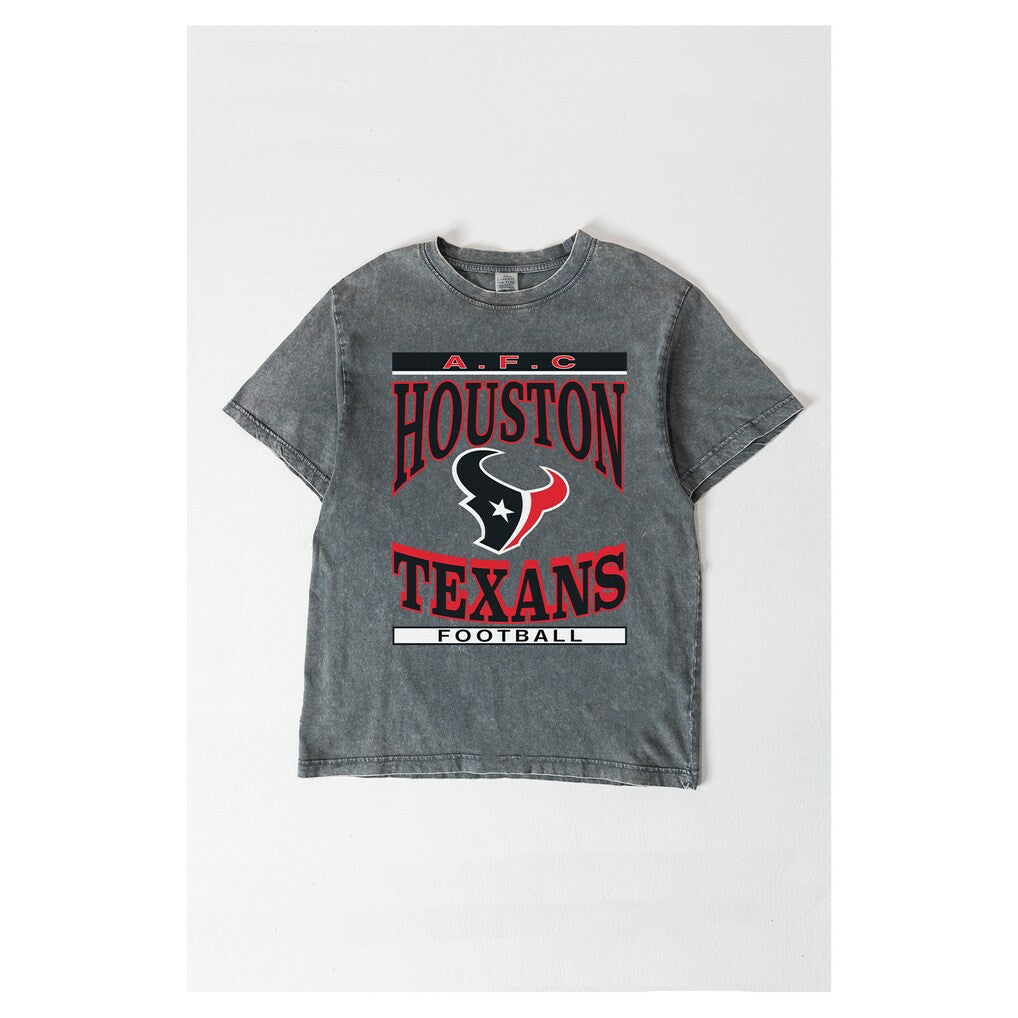 Houston Texans Gameday Couture Women's Oversized Classic Grind Washed T-Shirt Gray | NFL