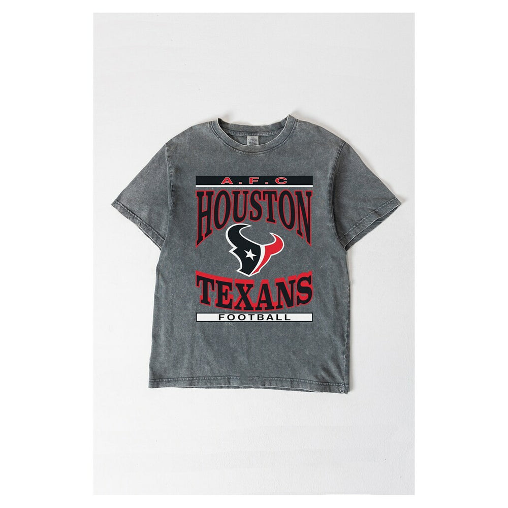 Houston Texans Gameday Couture Women's Oversized Classic Grind Washed T-Shirt Gray | NFL