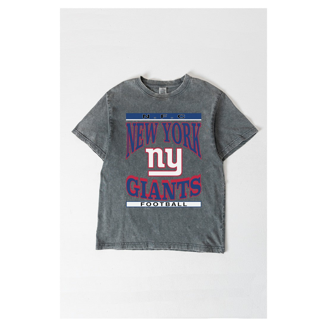 New York Giants Gameday Couture Women's Oversized Classic Grind Washed T-Shirt Gray | NFL