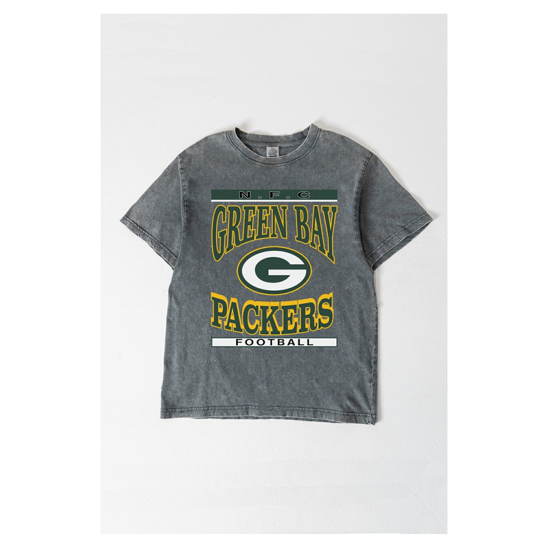 Green Bay Packers Gameday Couture Women's Oversized Classic Grind Washed T-Shirt Gray | NFL