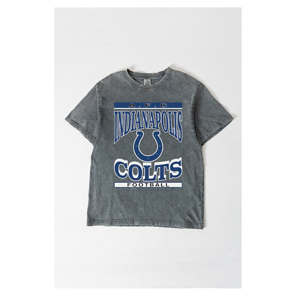 Indianapolis Colts Gameday Couture Women's Oversized Classic Grind Washed T-Shirt Gray | NFL