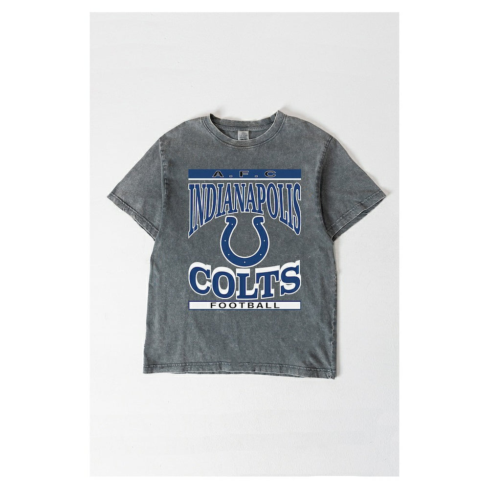 Indianapolis Colts Gameday Couture Women's Oversized Classic Grind Washed T-Shirt Gray | NFL